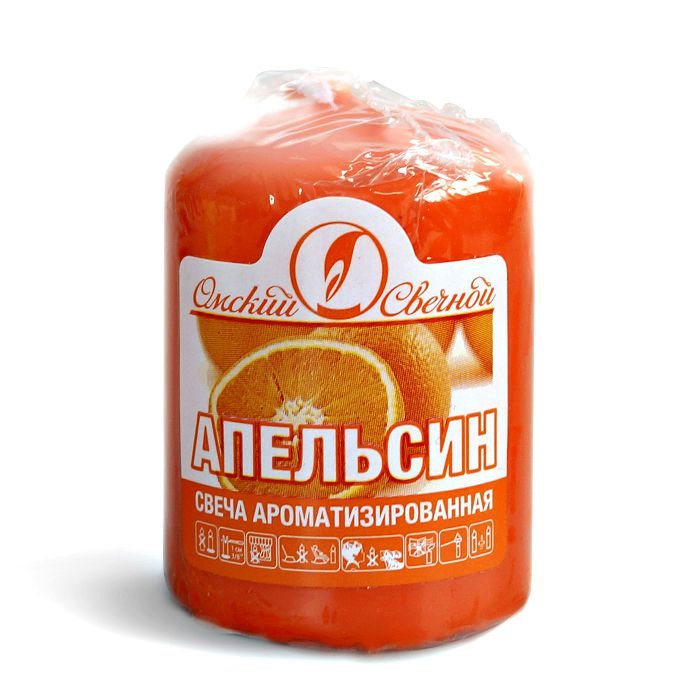 свеча ароматизированная  пеньковая 40х50 "апельсин"