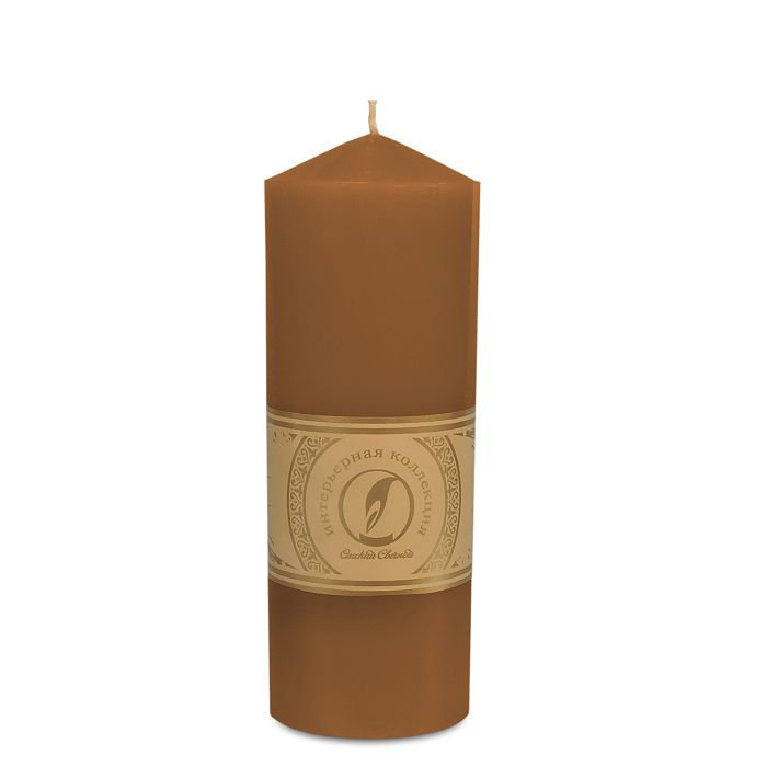свеча цилиндр с конусом d70h200 коричневый