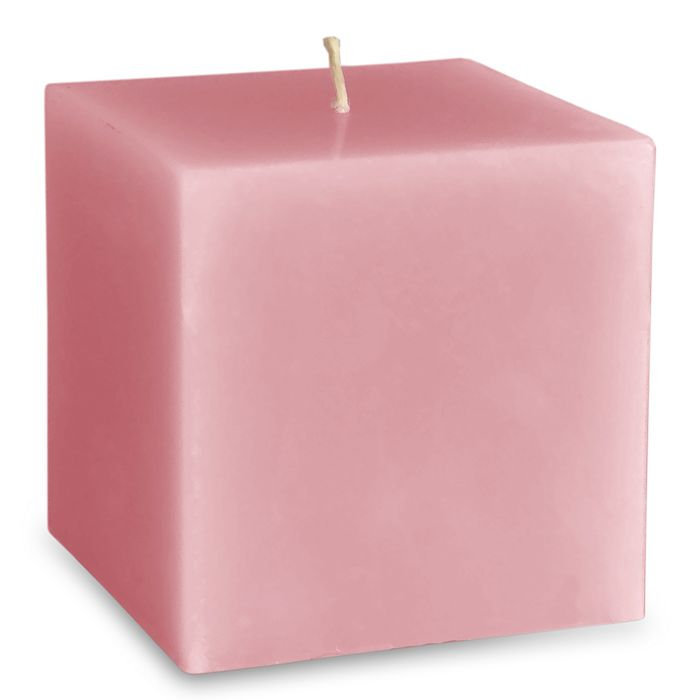 свеча куб 100 розовый