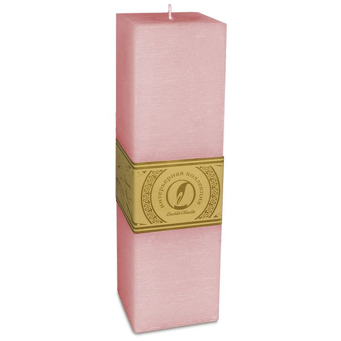 свеча квадратная призма 75х75х250 розовый