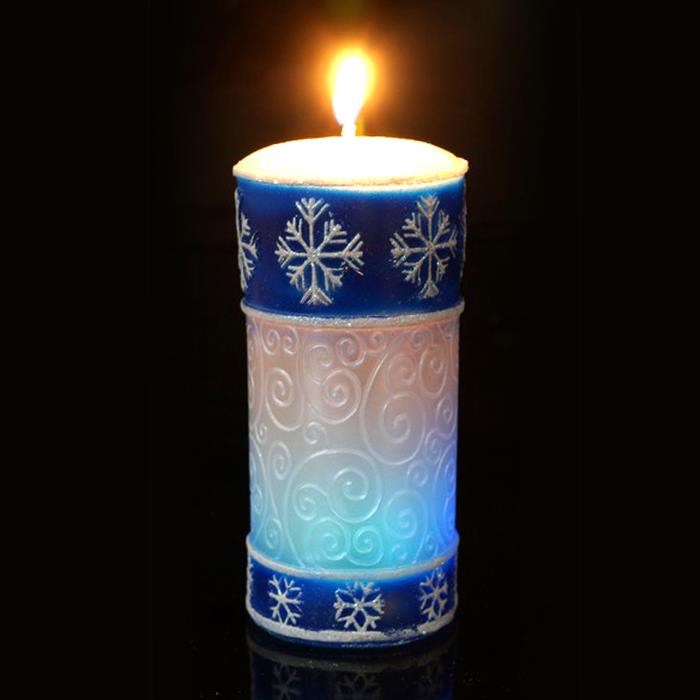 свеча мигающая Хамелеон фонарик "снежинки"