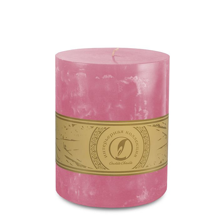 свеча цилиндр d125h150 розовый