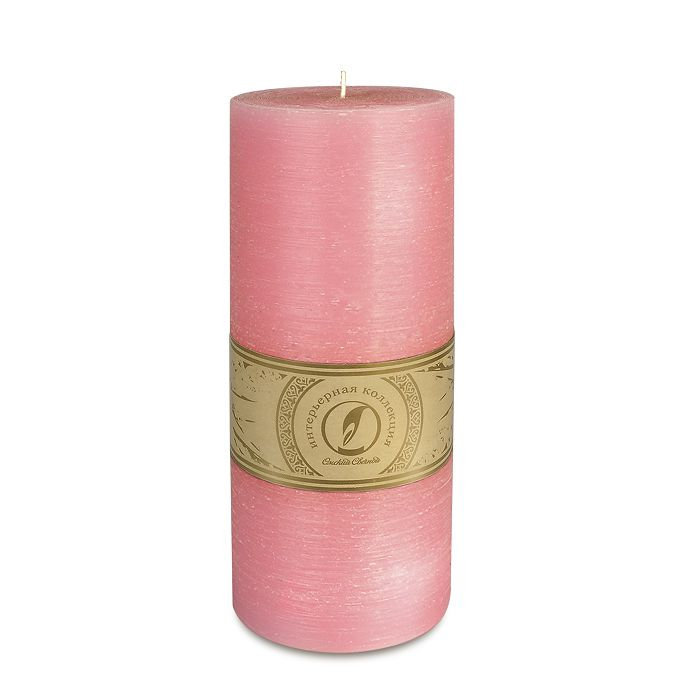свеча цилиндр d100h255 розовый