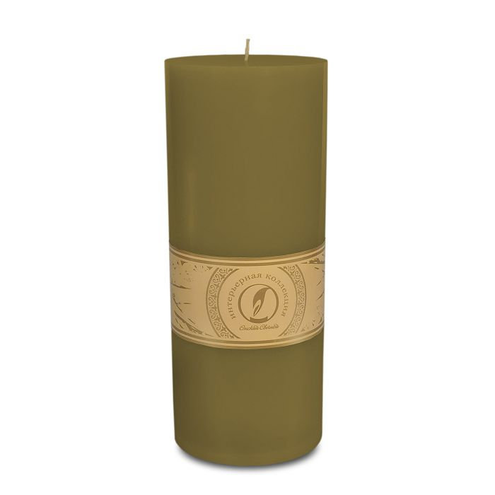 свеча цилиндр d100h255 оливковый