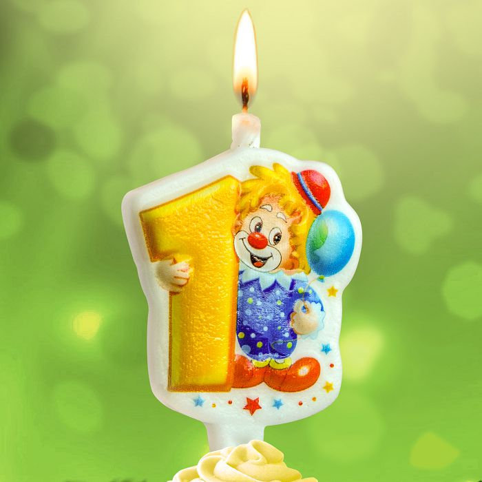 свеча тортовая 1 "клоун"