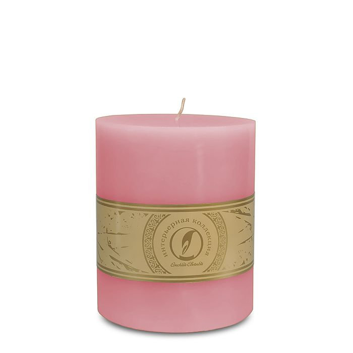 свеча цилиндр d120р150 розовый