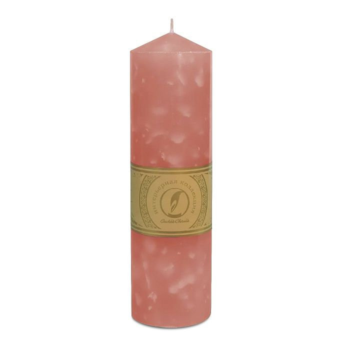 свеча цилиндр с конусом d70h250 розовый