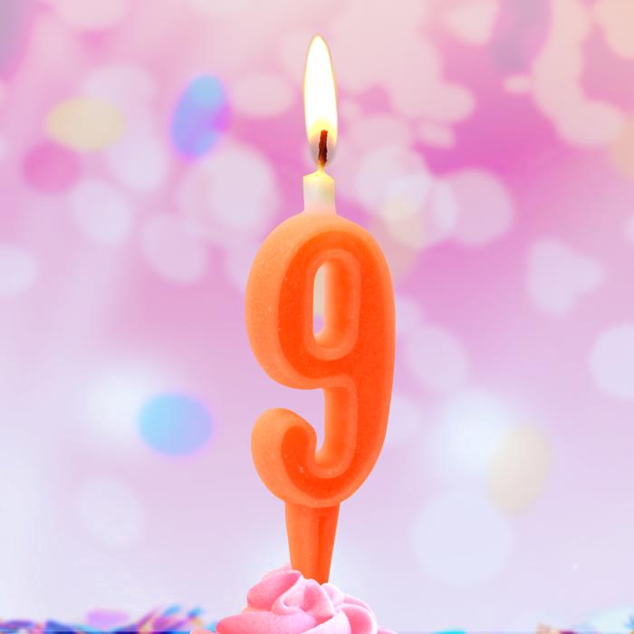 свеча тортовая цифра 9