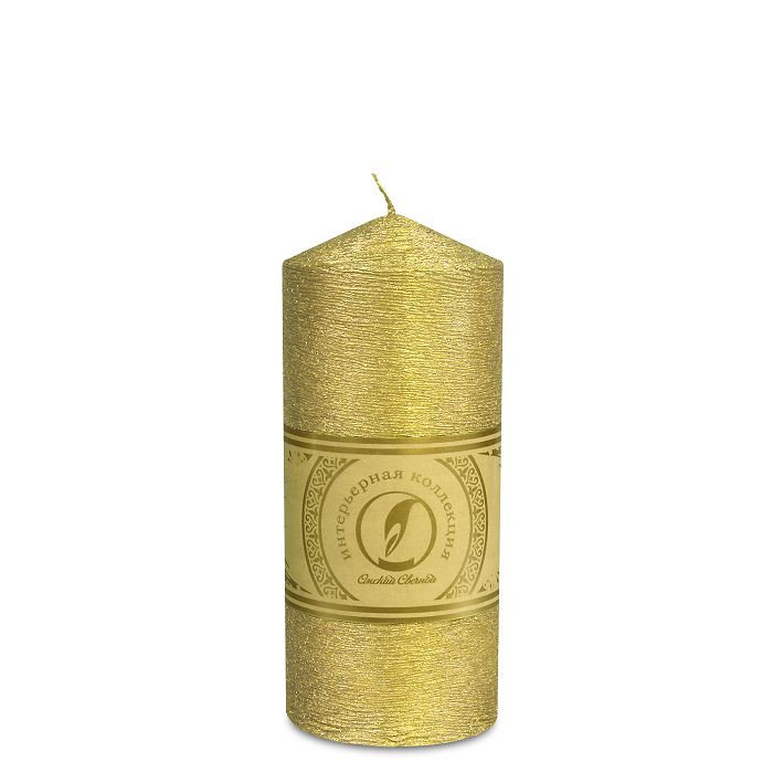 свеча цилиндр с конусом d70h155 золото
