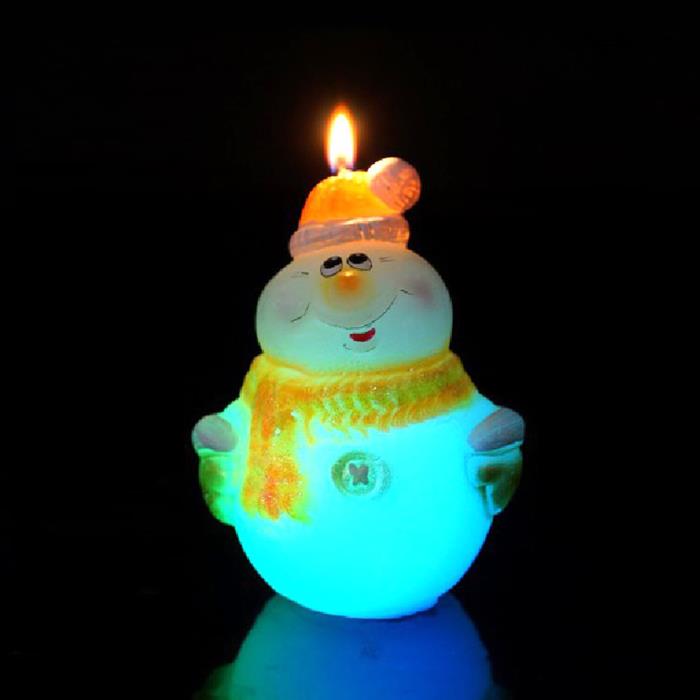 свеча мигающая Хамелеон Снеговик