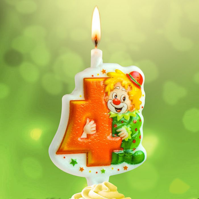 свеча тортовая 4 "клоун"
