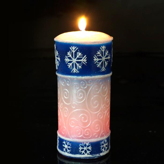 свеча мигающая Хамелеон фонарик "снежинки"